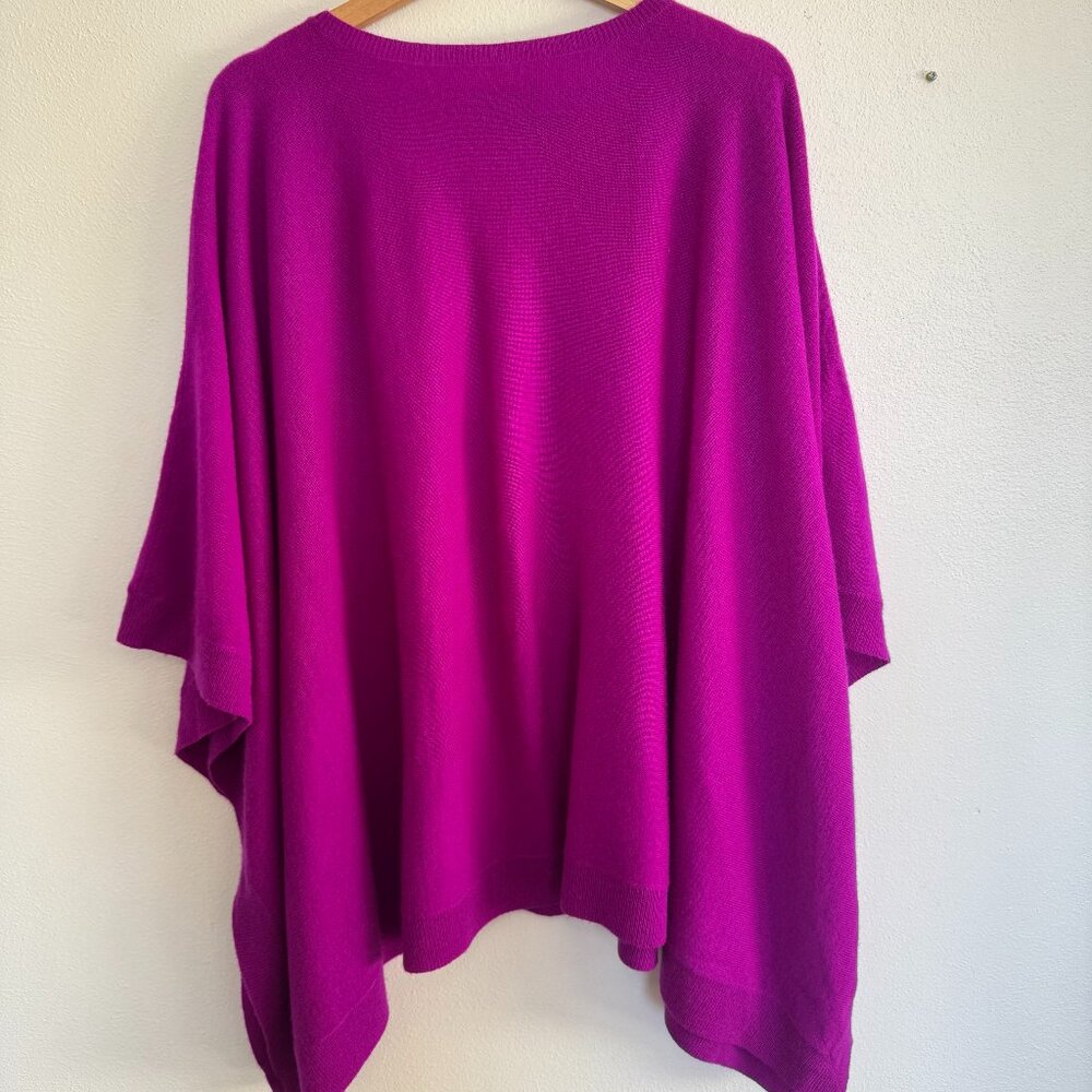 Stunning size M/L POLO Ralph Lauren blue label magenta cashmere poncho